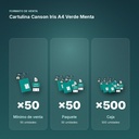 CARTULINA CANSON IRIS A4 VERDE MENTA - formato de venta: paquete de 50, caja de 500