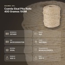 CUERDA SISAL PITA ROLLO 400 GRAMOS 100M - resumen de atributos