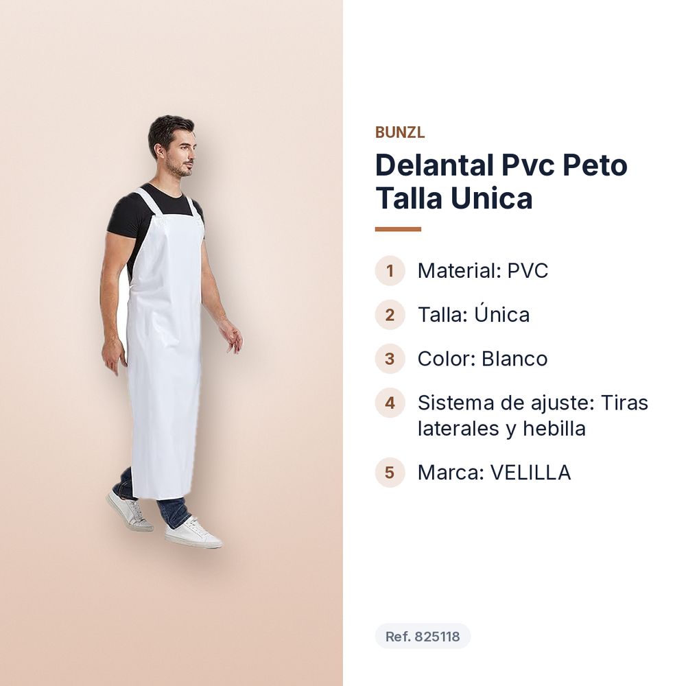 DELANTAL PVC PETO TALLA UNICA - características principales