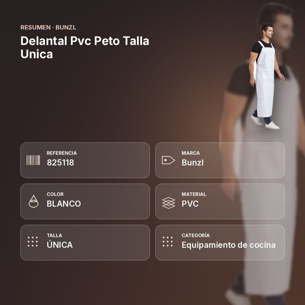 DELANTAL PVC PETO TALLA UNICA - resumen de atributos
