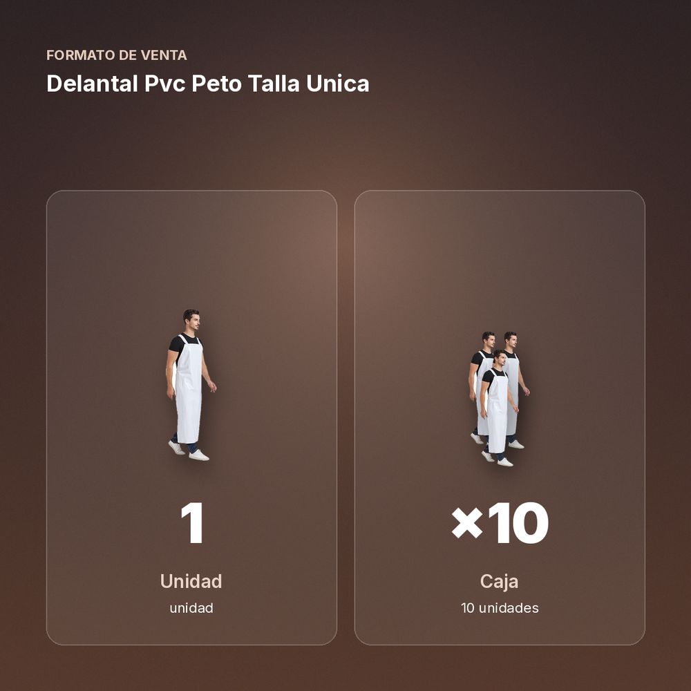 DELANTAL PVC PETO TALLA UNICA - formato de venta: caja de 10