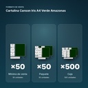 CARTULINA CANSON IRIS A4 VERDE AMAZONAS - formato de venta: paquete de 50, caja de 500