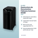 DESTRUCTORA DE DOCUMENTOS FELLOWES AUTOMAX 600M  - características principales