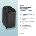 DESTRUCTORA DE DOCUMENTOS FELLOWES LX220 - características principales