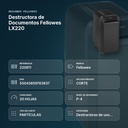 DESTRUCTORA DE DOCUMENTOS FELLOWES LX220 - resumen de atributos