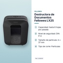 DESTRUCTORA DE DOCUMENTOS FELLOWES LX25  - características principales