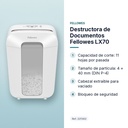 DESTRUCTORA DE DOCUMENTOS FELLOWES LX70 - características principales