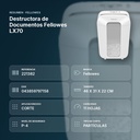 DESTRUCTORA DE DOCUMENTOS FELLOWES LX70 - resumen de atributos