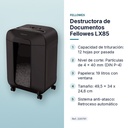 DESTRUCTORA DE DOCUMENTOS FELLOWES LX85 - características principales
