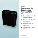 DESTRUCTORA DE DOCUMENTOS FELLOWES P25S - características principales