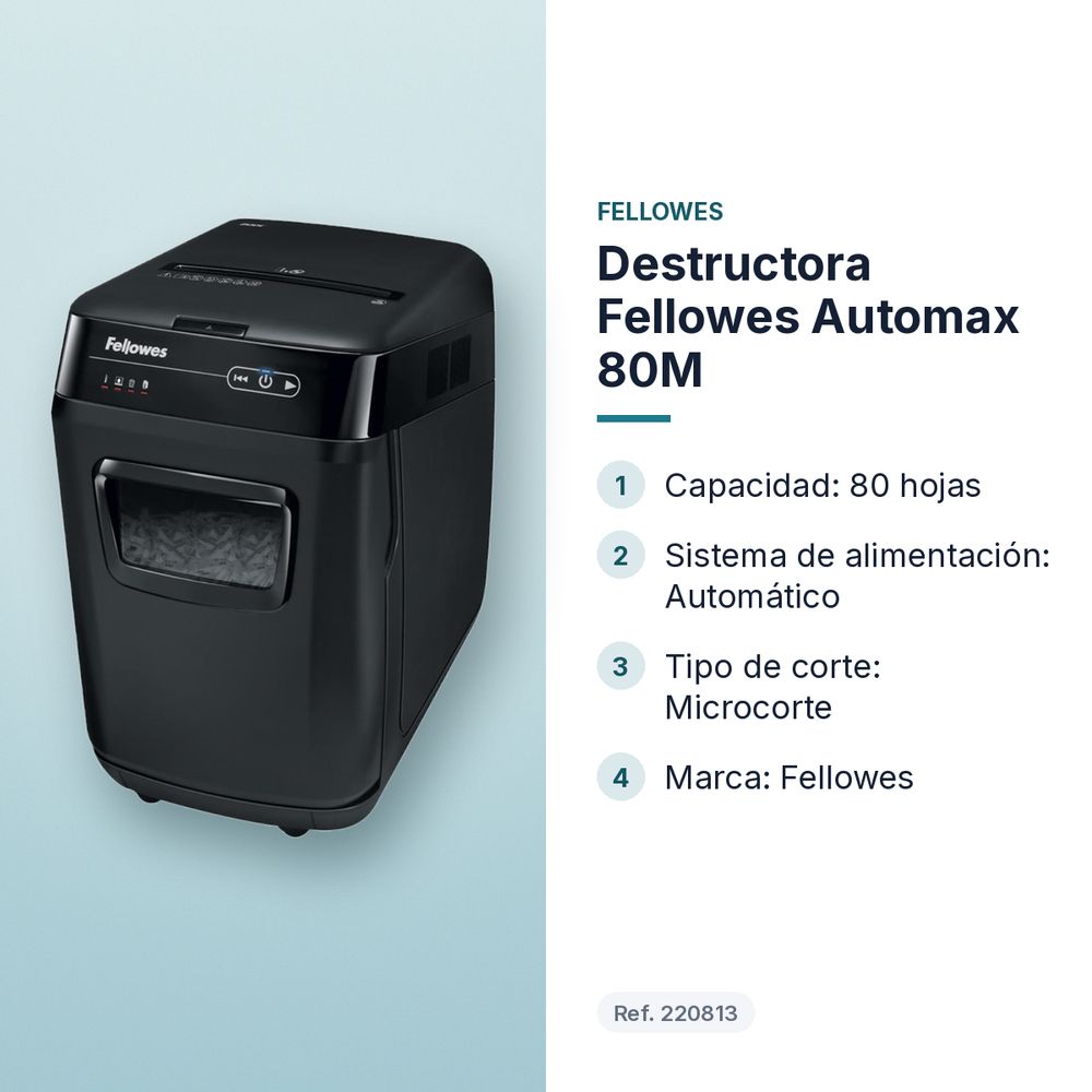 DESTRUCTORA FELLOWES AUTOMAX 80M - características principales