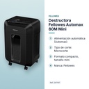 DESTRUCTORA FELLOWES AUTOMAX 80M MINI - características principales