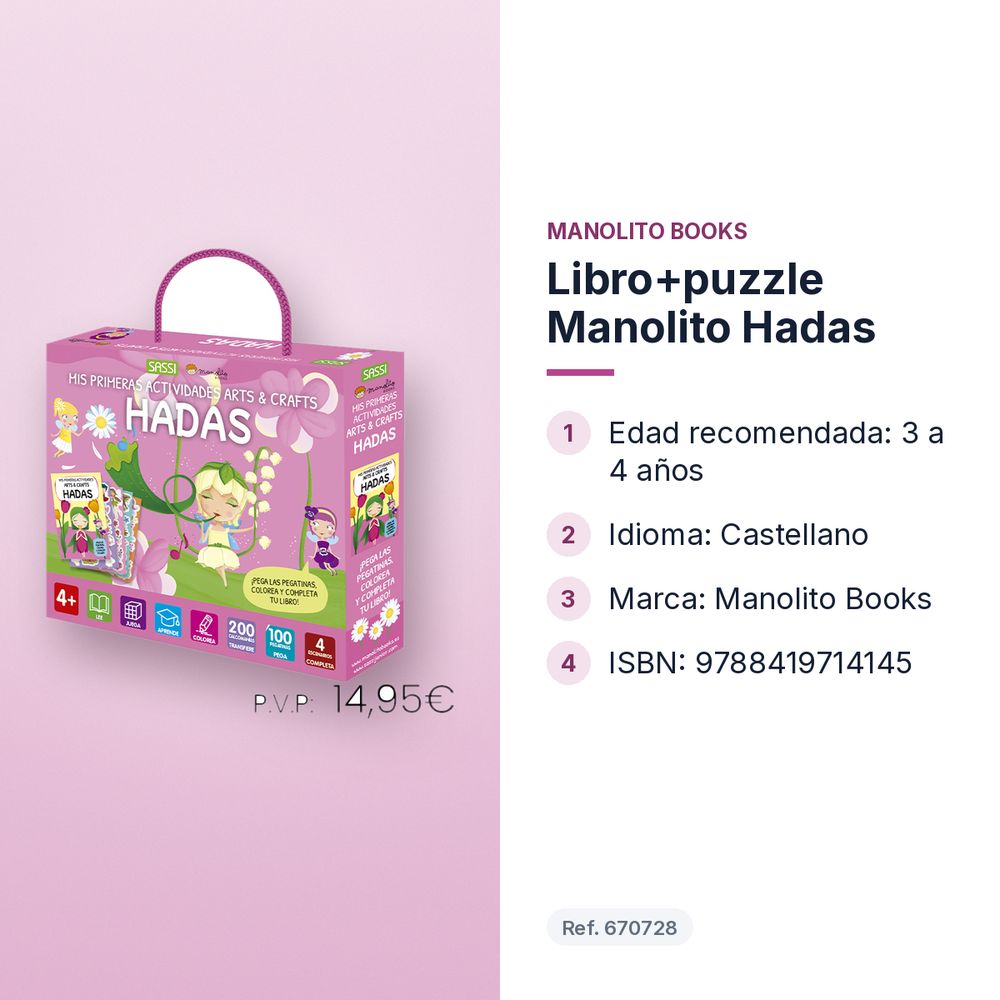 LIBRO+PUZZLE MANOLITO HADAS - características principales