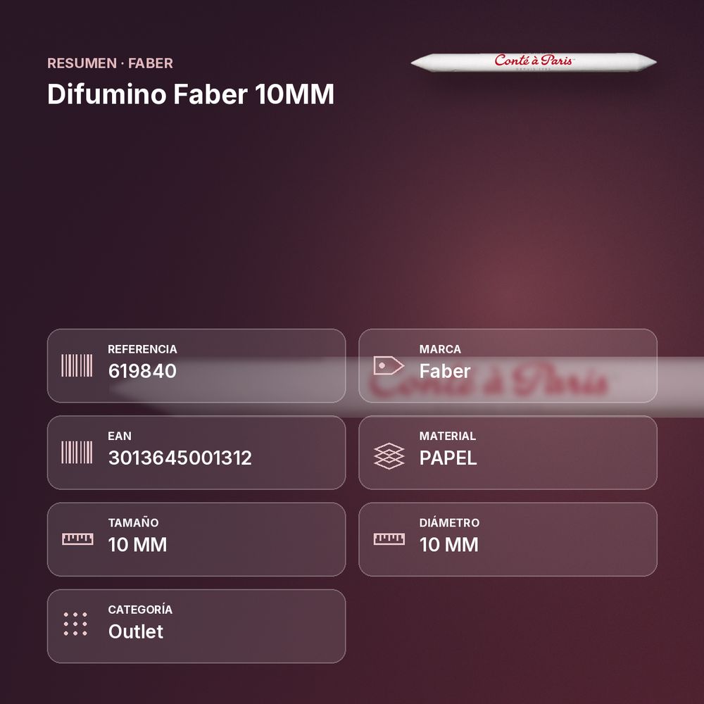 DIFUMINO FABER 10MM - resumen de atributos