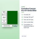 CARTULINA CANSON IRIS A4 VERDE BILLAR - características principales