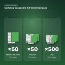 CARTULINA CANSON IRIS A4 VERDE MANZANA - formato de venta: paquete de 50, caja de 500