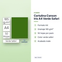 CARTULINA CANSON IRIS A4 VERDE SAFARI - características principales