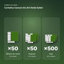 CARTULINA CANSON IRIS A4 VERDE SAFARI - formato de venta: paquete de 50, caja de 500