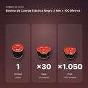 BOBINA DE CUERDA ELÁSTICA NEGRA 2 MM X 100 METROS - formato de venta: caja de 30, palé de 1050