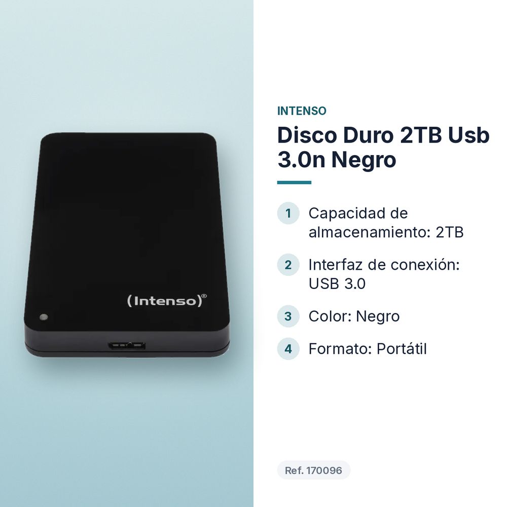 DISCO DURO 2TB USB 3.0N NEGRO - características principales