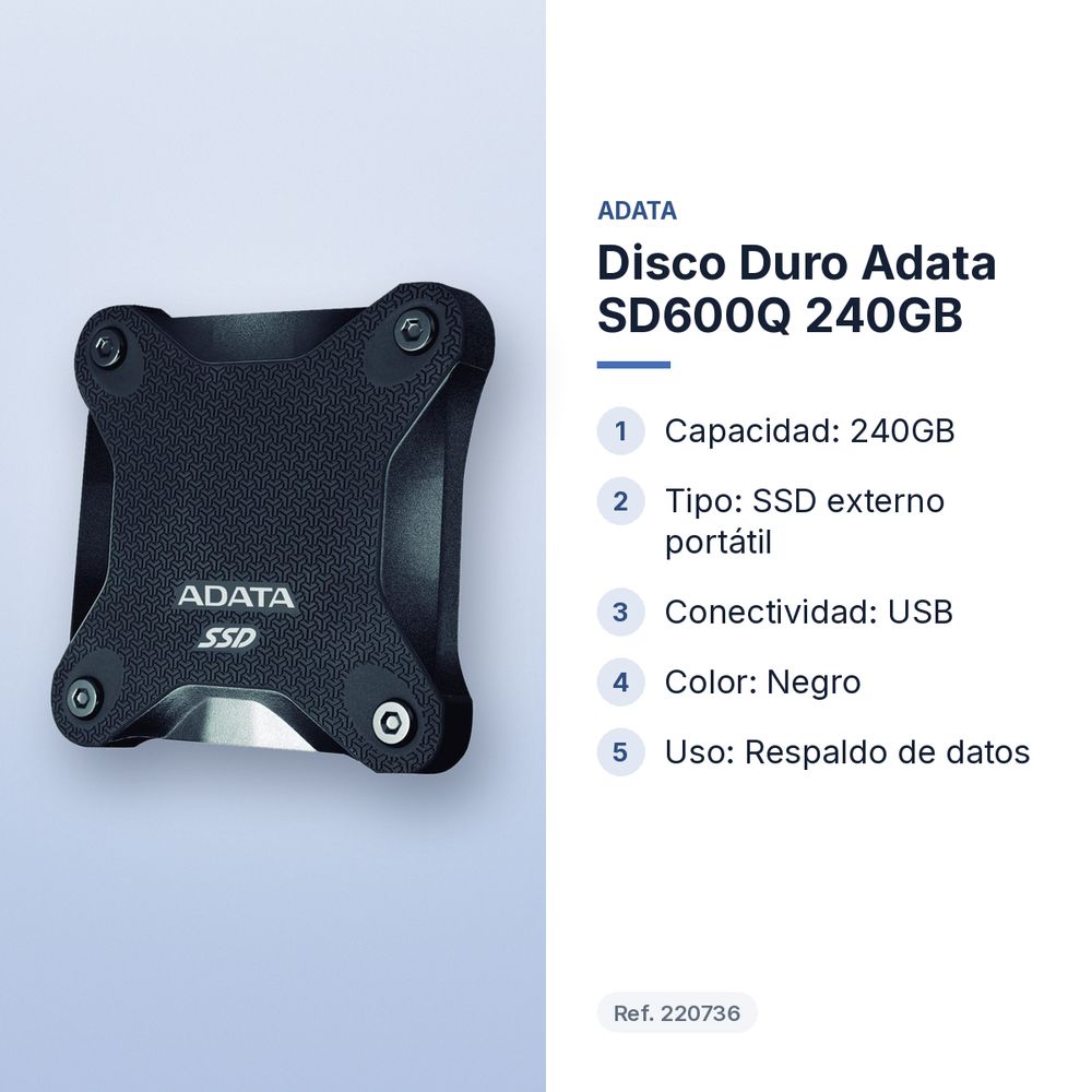 DISCO DURO ADATA SD600Q 240GB - características principales