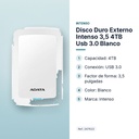 DISCO DURO EXTERNO INTENSO 3,5 4TB USB 3.0 BLANCO - características principales
