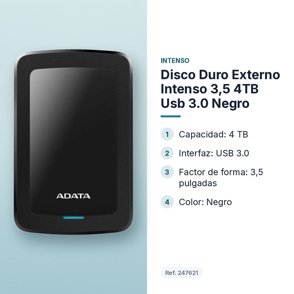 DISCO DURO EXTERNO INTENSO 3,5 4TB USB 3.0 NEGRO - características principales