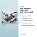 HUB 5 PUERTOS HDMI+USB 3.0+MICROSD/SD - características principales
