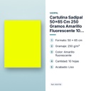 CARTULINA SADIPAL 50×65 CM 250 GRAMOS  AMARILLO FLUORESCENTE 10 HOJAS - características principales