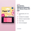 BANDERITAS ADHESIVAS BISMARK 44X25MM ROSA /50 UDS - características principales