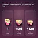 BANDERITAS ADHESIVAS BISMARK 44X25MM ROSA /50 UDS - formato de venta: paquete de 24, caja de 120
