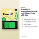 BANDERITAS ADHESIVAS BISMARK 44X25MM VERDE /50 UDS - características principales