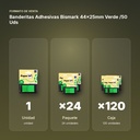 BANDERITAS ADHESIVAS BISMARK 44X25MM VERDE /50 UDS - formato de venta: paquete de 24, caja de 120