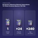 BANDERITAS ADHESIVAS BISMARK SEPARADORES 12X45MM 4COLORES BASICOS /140 UDS - formato de venta: paquete de 24, caja de 240