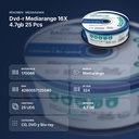 DVD-R MEDIARANGE 16X 4.7GB 25 PCS - resumen de atributos
