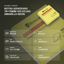 NOTAS ADHESIVAS 76x76MM 100 HOJAS AMARILLO NEÓN - resumen de atributos