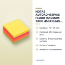 NOTAS AUTOADHESIVAS FLUOR 75x75MM TACO 450 HOJAS RAYLU - características principales