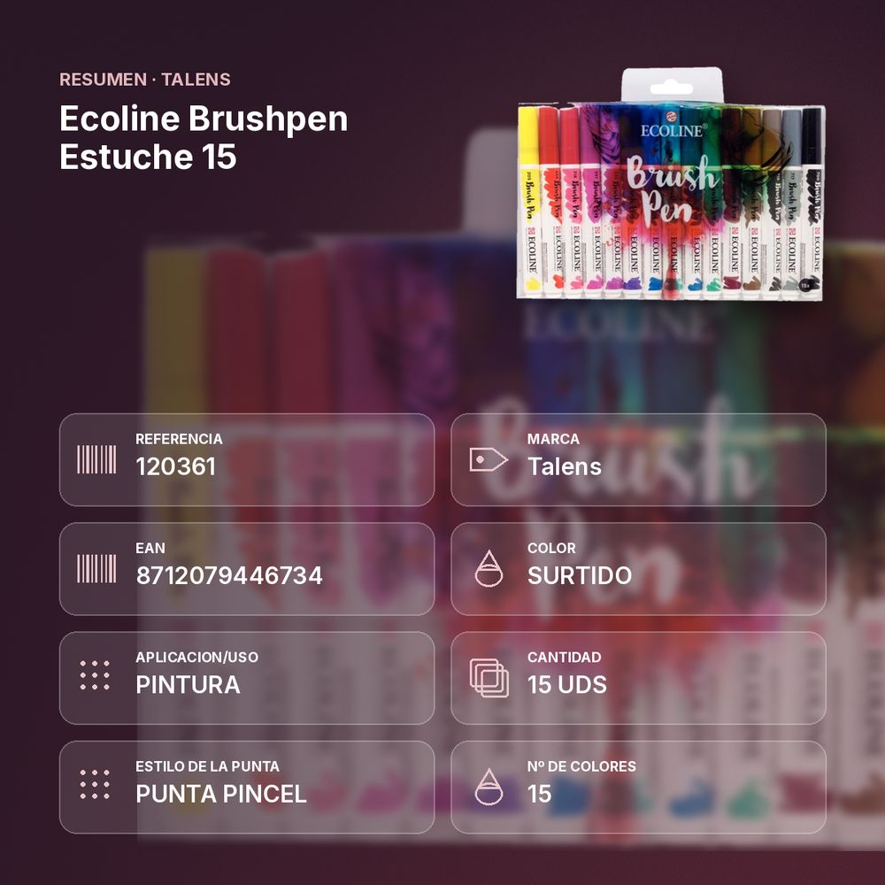 ECOLINE BRUSHPEN ESTUCHE 15 - resumen de atributos
