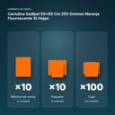 CARTULINA SADIPAL 50×65 CM 250 GRAMOS NARANJA FLUORESCENTE 10 HOJAS - formato de venta: paquete de 10, caja de 100