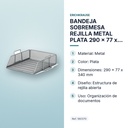BANDEJA SOBREMESA REJILLA METAL PLATA 290 x 77 x 340 - características principales