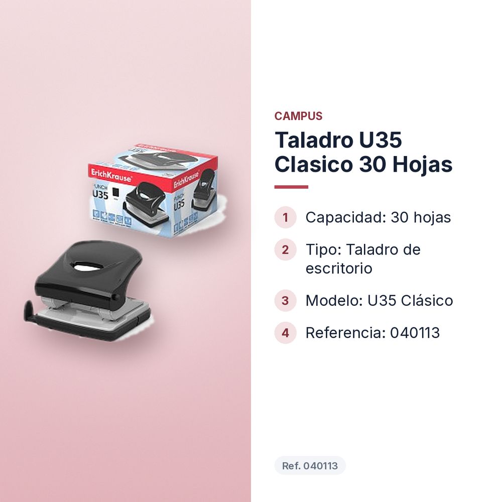 TALADRO U35 CLASICO 30 HOJAS - características principales