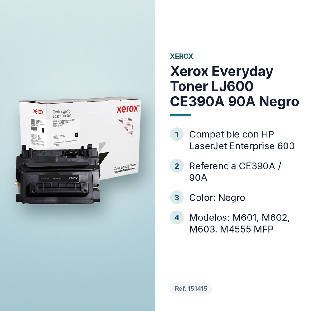 XEROX EVERYDAY TONER LJ600 CE390A 90A NEGRO - características principales