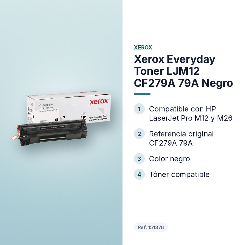 XEROX EVERYDAY TONER LJM12 CF279A 79A NEGRO - características principales