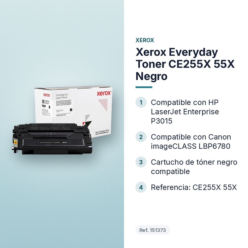 XEROX EVERYDAY TONER CE255X 55X NEGRO - características principales