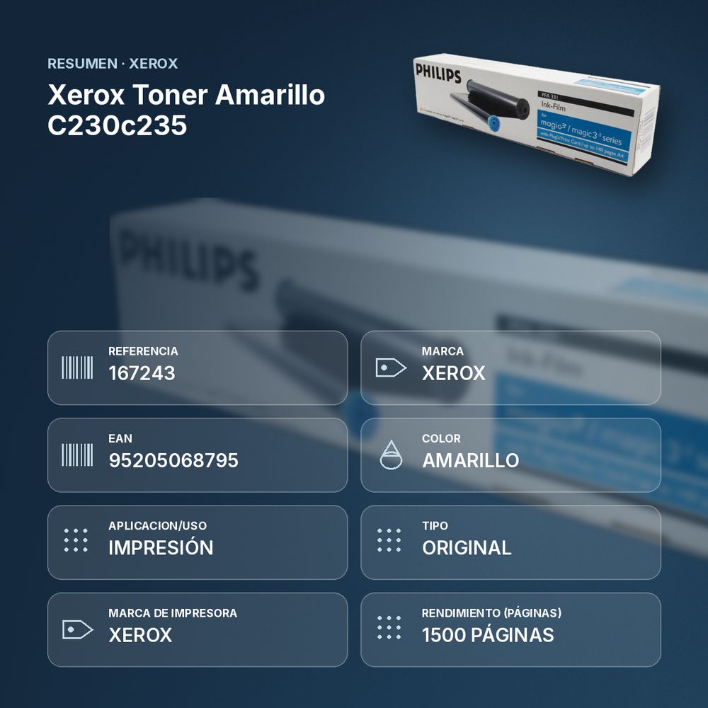XEROX TONER AMARILLO  C230C235 - resumen de atributos