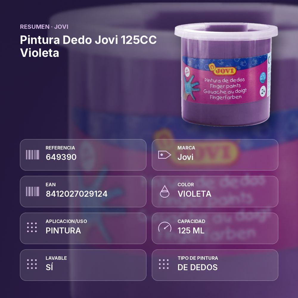 PINTURA DEDO JOVI 125CC VIOLETA - resumen de atributos