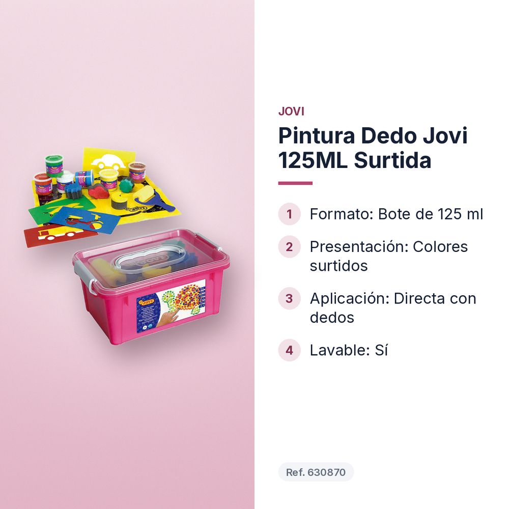 PINTURA DEDO JOVI 125ML SURTIDA - características principales
