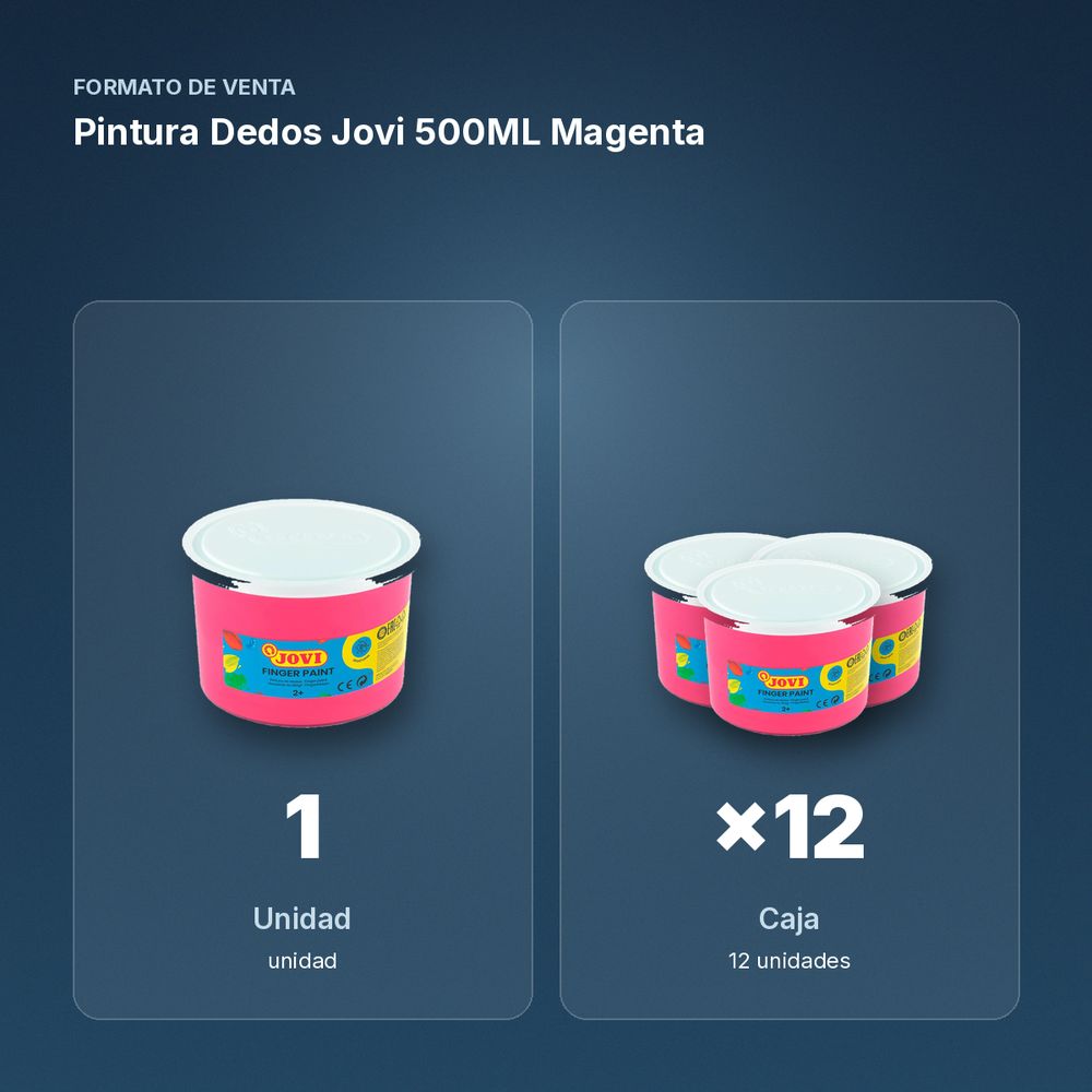 PINTURA DEDOS JOVI 500ML MAGENTA - formato de venta: caja de 12