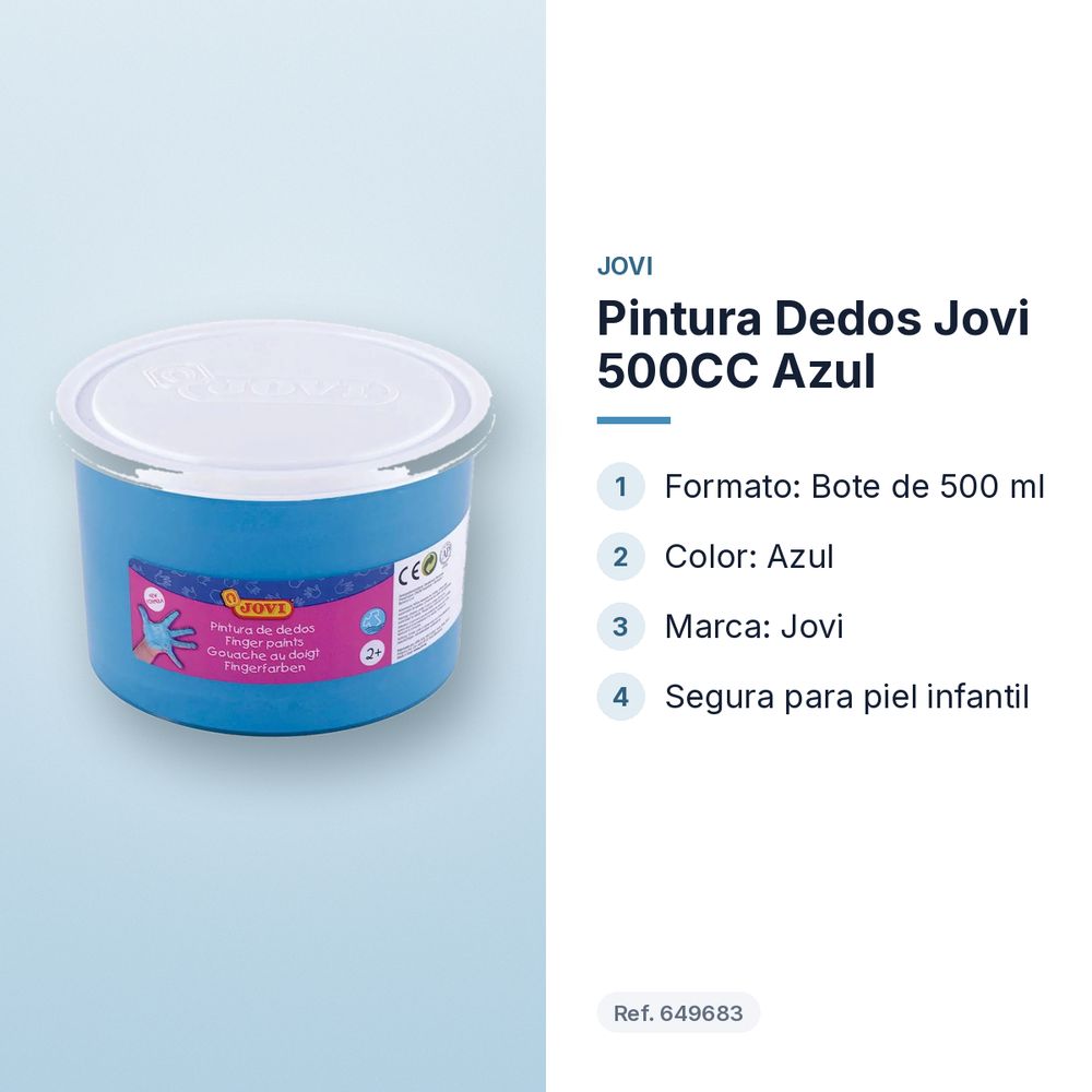 PINTURA DEDOS JOVI 500CC AZUL - características principales