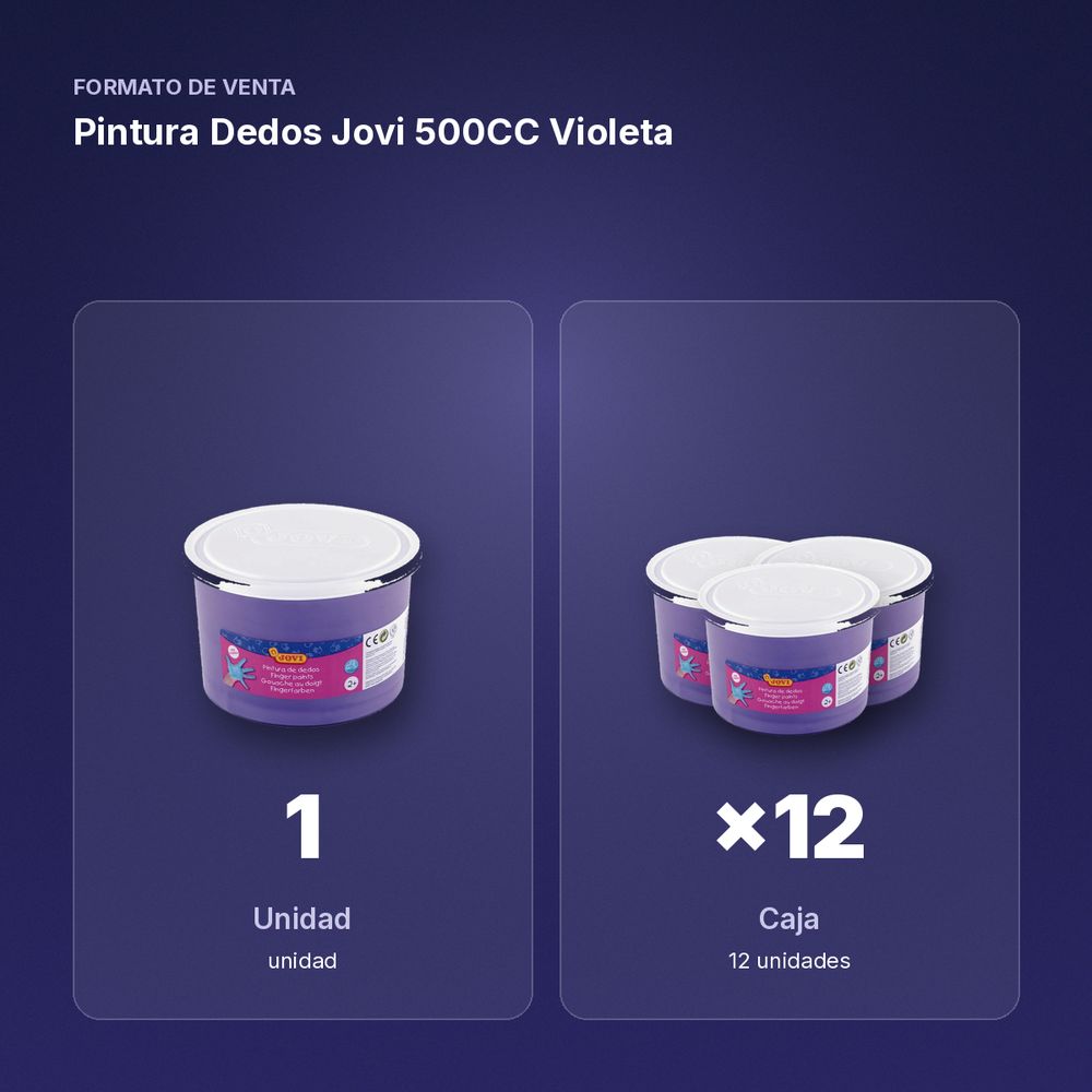PINTURA DEDOS JOVI 500CC VIOLETA - formato de venta: caja de 12